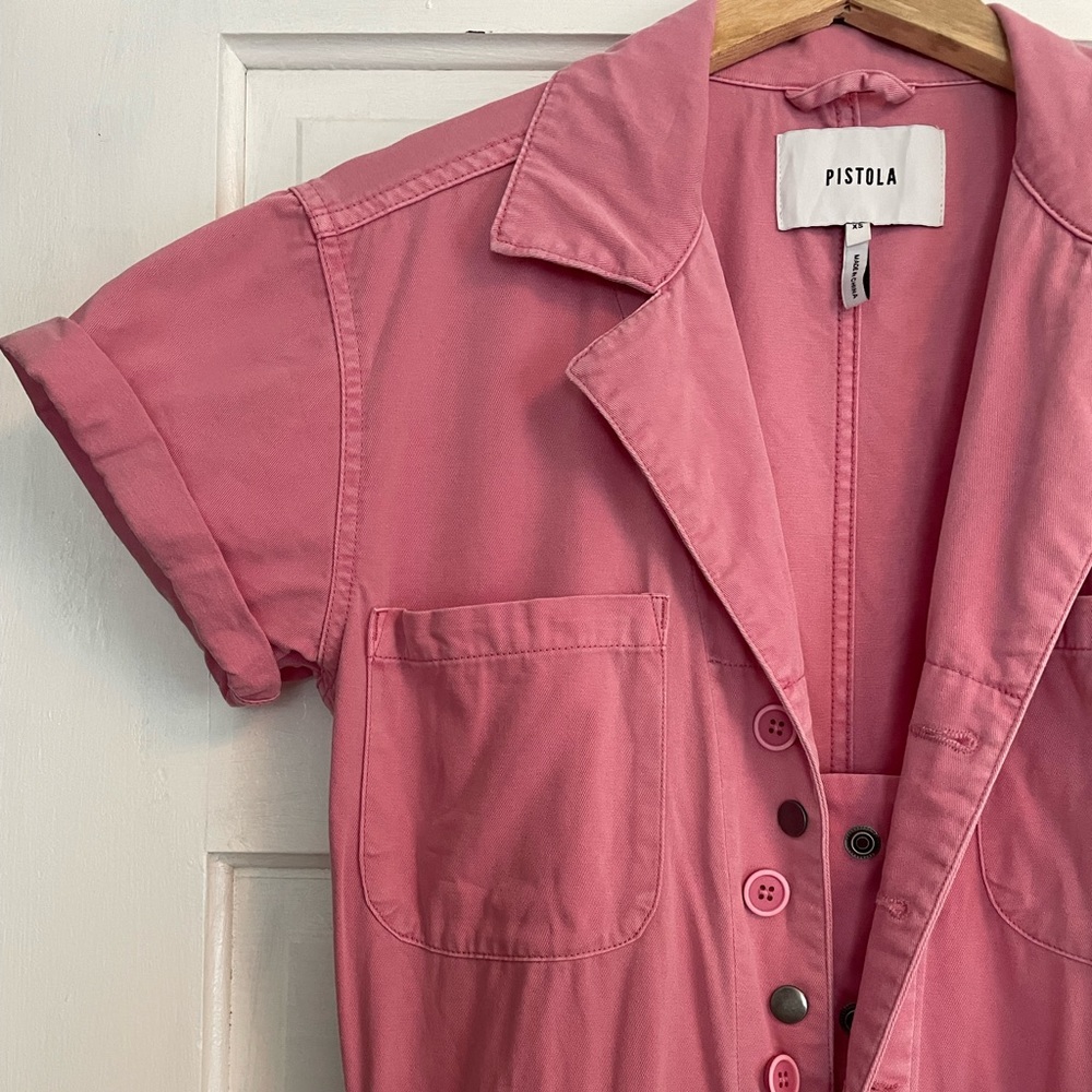 Worn once! Super cute pink Pistola jumpsuit!!!